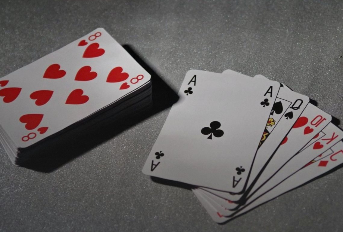 Cards and chips ready in the poker room